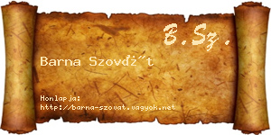 Barna Szovát névjegykártya